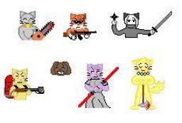AsteriskNinja_(Artist) Augustus Daisy David edit Jessica Mike Paulo pixel_art Sue weapon (230x156, 7.6KB)