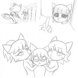 Background_Character Courtney Emma Jasmine JEMCIV_(Artist) Kitten Madison meme MikexSandy Paulo Porsche sketch (1000x1000, 489KB)