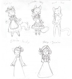costume Daisy Jasmine Lisa_(Artist) Lucy parody Sandy sketch Sue (750x832, 724KB)