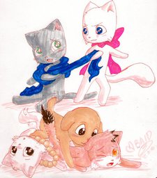 Daisy David Kara-Yasuragi_(Artist) Lucy Mike Paulo kittens (583x664, 86.7KB)