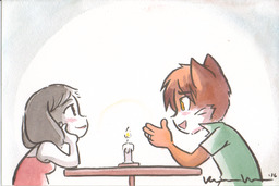 commission Paulo PauloxRachel Rachel Taeshi_(Artist) watercolor (895x597, 727KB)