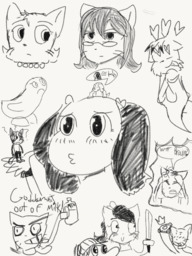 Daisy Lucy Madison Matt Mike Paulo Rachel Sandy Stacy Yashy abigblackdonut_(Artist) sketch (1300x1733, 2.8MB)