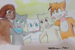commission ConnectiCon Daisy David Lucy Mike Paulo Taeshi_(Artist) watercolor (974x650, 957KB)
