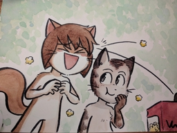 AbbeyxLucy AmayaxAugustus commission Kitten Taeshi_(Artist) watercolor (1056x792, 553KB)