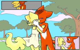 Abbey AbbeyxDaisy Daisy kiss SpaceMouse_(Artist) wallpaper (1680x1050, 661KB)