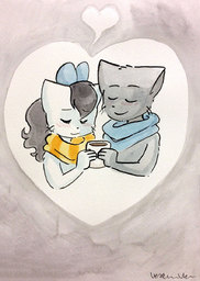 commission Mike MikexSandy Sandy Taeshi_(Artist) watercolor (853x1200, 191KB)