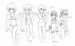 Amaya Daisy human Lucy pandarainbow_(Artist) Sandy Sue (800x494, 173KB)
