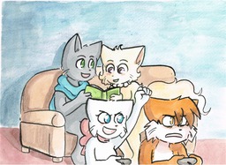 commission Daisy Lucy Mike Paulo Taeshi_(Artist) watercolor (800x585, 866KB)
