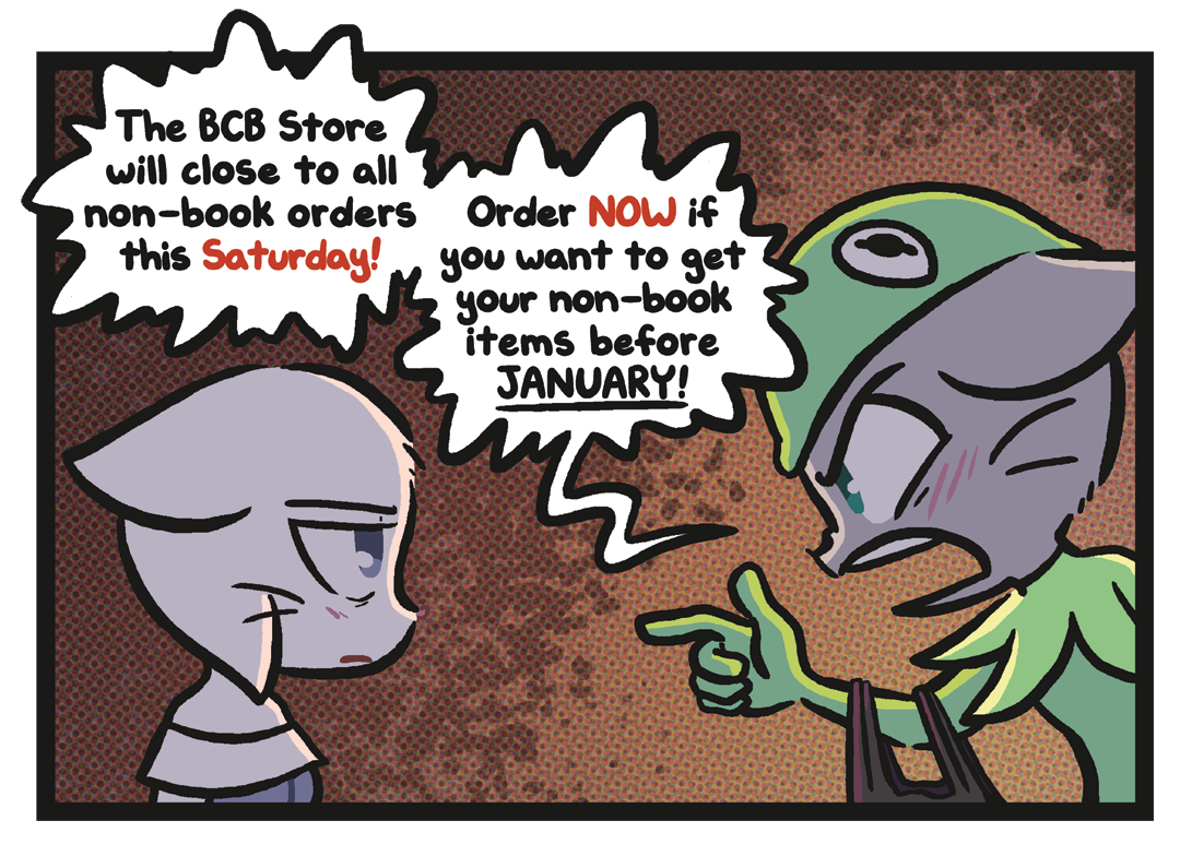 Store closing for non-book sales on December 7